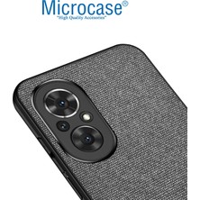 Microcase Honor 50 Se Fabrik Serisi Kumaş ve Deri Desen Kılıf - Gri