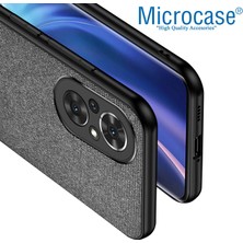 Microcase Honor 50 Se Fabrik Serisi Kumaş ve Deri Desen Kılıf - Gri