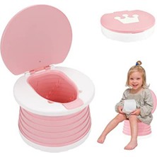 Mooiebaby's Katlanabilir Çocuk Tuvaleti, Çok Fonksiyonlu Alıştırma Tuvaleti, Carry Potty , Taşınabilir Lazımlık(Pembe)