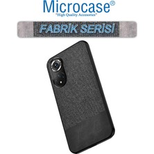 Microcase Huawei Nova 9 Fabrik Kumaş ve Deri Desen Kılıf - Siyah