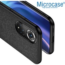 Microcase Huawei Nova 9 Fabrik Kumaş ve Deri Desen Kılıf - Siyah