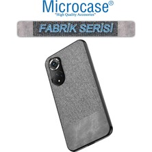 Microcase Huawei Nova 9 Fabrik Kumaş ve Deri Desen Kılıf - Gri