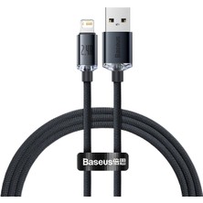 Baseus Crystal Shine 2.4A 120 cm Lightning Şarj Kablosu Siyah