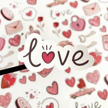 Gg Genç Girişimci Sticker Love - 46 Adet - Farklı Ebatlarda (Pembe)