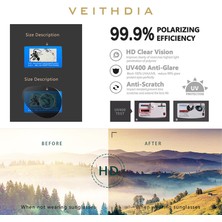 Veithdia Erkek Güneş Gözlüğü - Polarize UV400 Lens (Yurt Dışından)