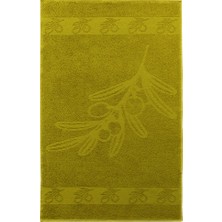 Textile Colors Zeytin Desenli Pamuk Banyo Havlu Seti 6 Adet, 2 Banyo Havlusu, 2 El Havlusu, ve 2 Yüz Havlusu, -Style- Açık Zeytin Yeşil,