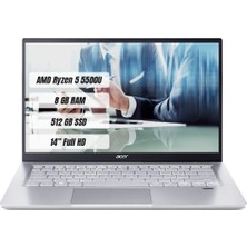 Acer Swift 3 SF314-43 AMD Ryzen 5 5500U 8GB 512GB SSD FreeDos 14" Taşınabilir Bilgisayar NX.AB1EY.002