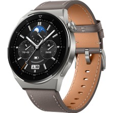 Huawei Watch Gt3 Pro 46MM Titanyum Kasa - Gri Deri