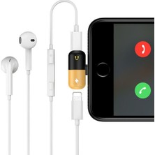 iPhone 7 8 x 11 Lightning Splitter 2 In 1 Şarj Kulaklık Çoklayıcı