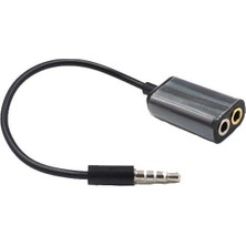 Aux 3.5mm Jack Ses Adaptör Mikrofon Kulaklık Çevirici Kablo