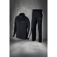 Poseidon Storm Battal Beden Erkek Siyah Supra Penye Kumaş Rahat Konforlu Kesim Eşofman Takımı (4xl- 10XL)