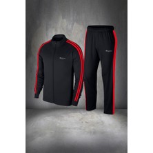 Poseidon Storm Büyük Beden Erkek Siyah Supra Penye Kumaş Her Mevsim Için Eşofman Takımı Seti (4xl- 10XL)