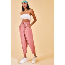 Xhan Gül Kurusu Beli Lastikli Slouchly Pantolon 2YXK5-46168-65