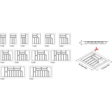 Starax 2288 64*49 Gri Plastik 10 Gözlü Kaşıklık Kepçelik S-2288-G