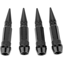 Enjoybuy 4'lü Araba Oto Spike Şekilli Lastik Anti Toz Tekerlek Kök Vana Caps 60MM Siyah (Yurt Dışından)
