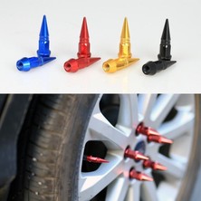 Enjoybuy 4x Uzun Çivili Valf Gövdesi Kapaklar Metal Iplik Kiti/tekerlek/lastikler Için Set Titanyum (Yurt Dışından)