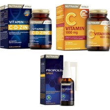 Nutraxin Propolis Içerikli Sprey 30 Ml+Vitamin Max 60 Tablet+Vitamin C 1000 Mg 30 Tablet