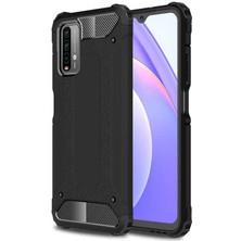 kilifone - Xiaomi Redmi Note 9 4G - Kılıf Çift Katman Zırh Tank Crash Military Kapak - Siyah - T16454