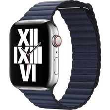 Apple Watch 38MM Krd-09 Deri Lop Kordon-Lacivert