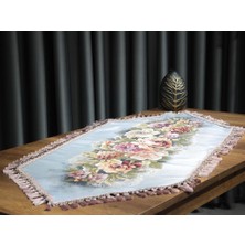 Çeyiz Diyarı Golden Rose Love Lüx Püsküllü Runner Gri