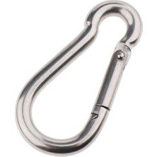 Homyl Paslanmaz Çelik Yay Snap Hook Carabiner Dış Hava Spor M6 Için Anahtar Klip Klibi (Yurt Dışından)