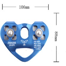 Homyl Tırmanma Kasnağı Arabası Alüminyum Sabit Göz Açık Kaya Karabin Kablosu Mavi (Yurt Dışından)