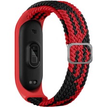 Xiaomi Mi Band 3 Krd-49 Örgü Kordon-Siyah-Kırmızı