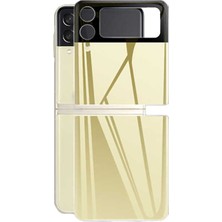 Galaxy Z Flip 3 Htstore Zore 3D Standart 2 In 1 Arka Koruyucu-Gold