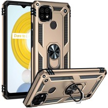Realme C21 Kılıf Htstore Zore Vega Silikon-Gold