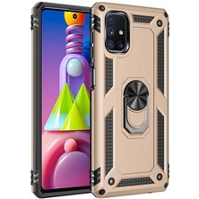 Galaxy M51 Kılıf Htstore Zore Vega Silikon-Gold