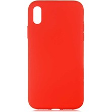 Apple iPhone x Kılıf Htstore Zore Lsr Lansman Kapak-Kırmızı