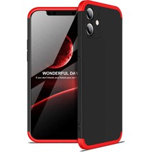 HTstore Apple iPhone 12 Mini Kılıf Htstore Zore Ays Kapak-Siyah-Kırmızı