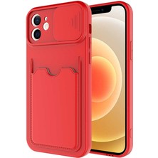 Apple iPhone 12 Kılıf ​htstore Zore Kartix Kapak-Kırmızı