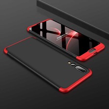HTstore Huawei P20 Pro Kılıf Htstore Zore Ays Kapak-Siyah-Kırmızı