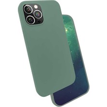 Apple iPhone 12 Pro Max Kılıf Htstore Zore Silk Silikon-Koyu Yeşil