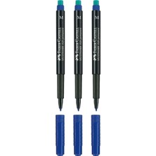 Faber-Castell Multimark 1525 M Asetat Kalemi 1.0 mm Mavi 3 Adet