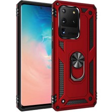 HTstore Galaxy S20 Ultra Kılıf Htstore Zore Vega Silikon-Kırmızı