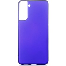 Galaxy S21 Plus Kılıf Htstore Zore Premier Silikon-Saks Mavi