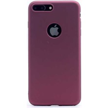 Apple iPhone 8 Plus Kılıf Htstore Zore Premier Silikon-Mürdüm