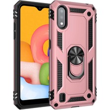 Galaxy A01 Kılıf Htstore Zore Vega Silikon-Rose Gold