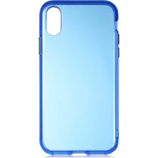 Apple iPhone x Kılıf Htstore Zore Bistro Kapak-Mavi