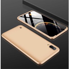 Galaxy M10 Kılıf Htstore Zore Ays Kapak-Gold
