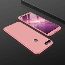 Huawei Y7 2018 Kılıf Htstore Zore Ays Kapak-Rose Gold