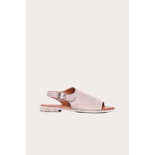 Bueno Shoes Gül Kurusu Deri Kadın Düz Sandalet
