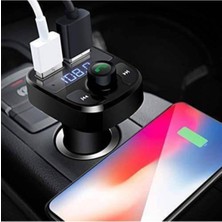 Rucas 2022 Yeni Model Car X8 Araç Fm Transmitter 5.0 Bluetooth Araç Kiti USB Mp3 Sd Kart Çakmaklık Girişli