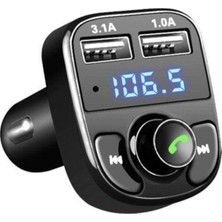 Rucas 2022 Yeni Model Car X8 Araç Fm Transmitter 5.0 Bluetooth Araç Kiti USB Mp3 Sd Kart Çakmaklık Girişli
