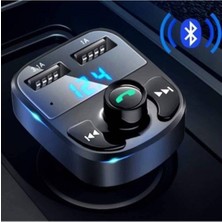 Rucas 2022 Yeni Model Car X8 Araç Fm Transmitter 5.0 Bluetooth Araç Kiti USB Mp3 Sd Kart Çakmaklık Girişli