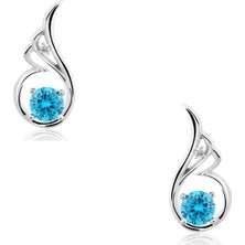 Chavin Topaz Melek Kanadı 0.02 Carat Pırlanta Gümüş Küpe ER22