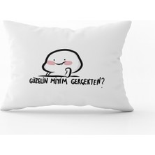 Cango Home Beyaz Siyah Modern Yazılı Dijital Baskı Kırlent Yastık Kılıfı - CGH396-3550 Çift Tarafı Baskılı