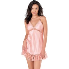Aria's Closet Somon Kısa Saten Gecelik